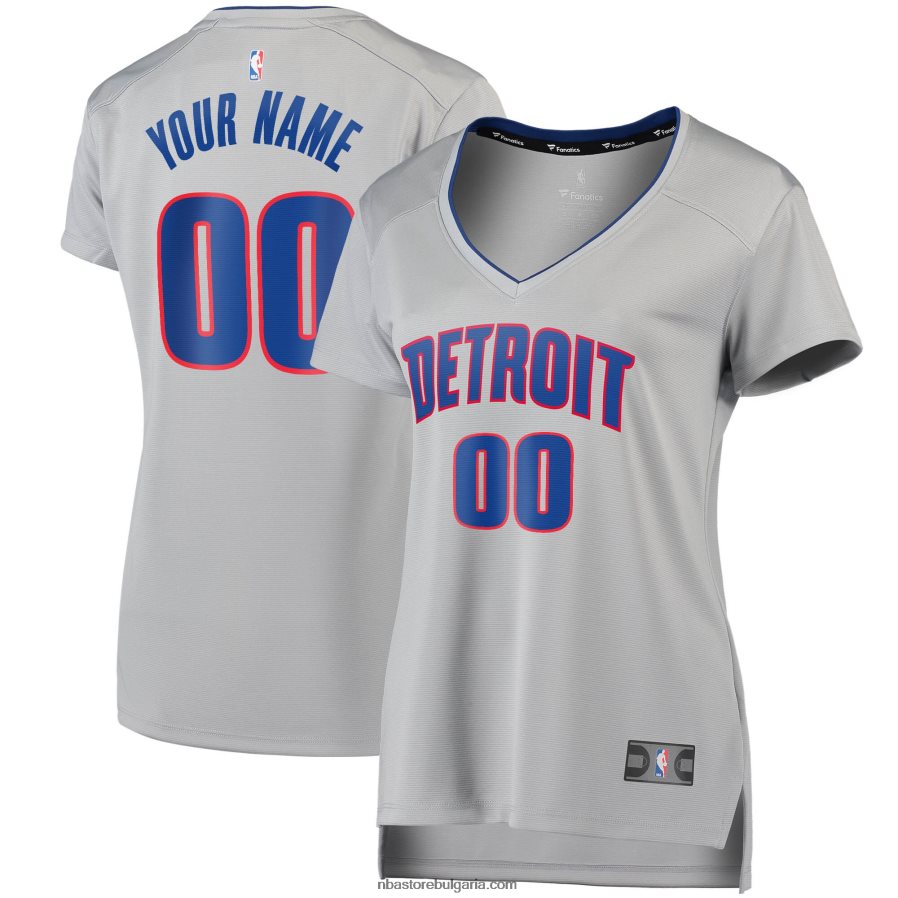 NBA JZ8F0213190 detroit pistons silver fast break реплика по поръчка на фланелка