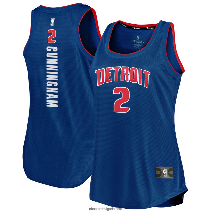 NBA JZ8F029562 детройт пистънс кейд кънингам син бърз брейк фланелка с танк