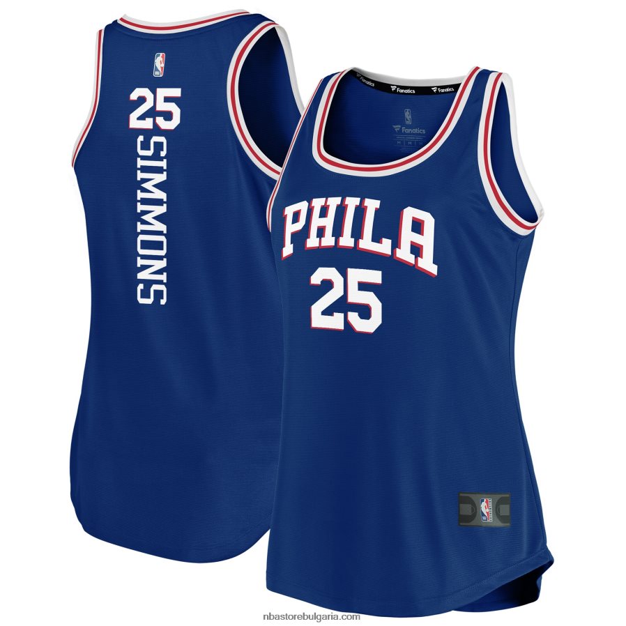 NBA JZ8F0212236 philadelphia 76ers ben simons royal fast break team фланелка с танк