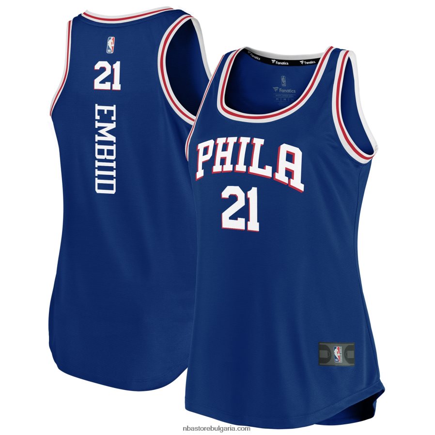 NBA JZ8F028952 philadelphia 76ers joel embiid royal fast break team фланелка с танк