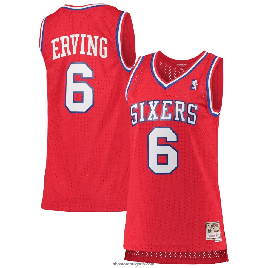 NBA JZ8F029640 philadelphia 76ers julius erving mitchell & ness red hardwood classics swingman фланелка