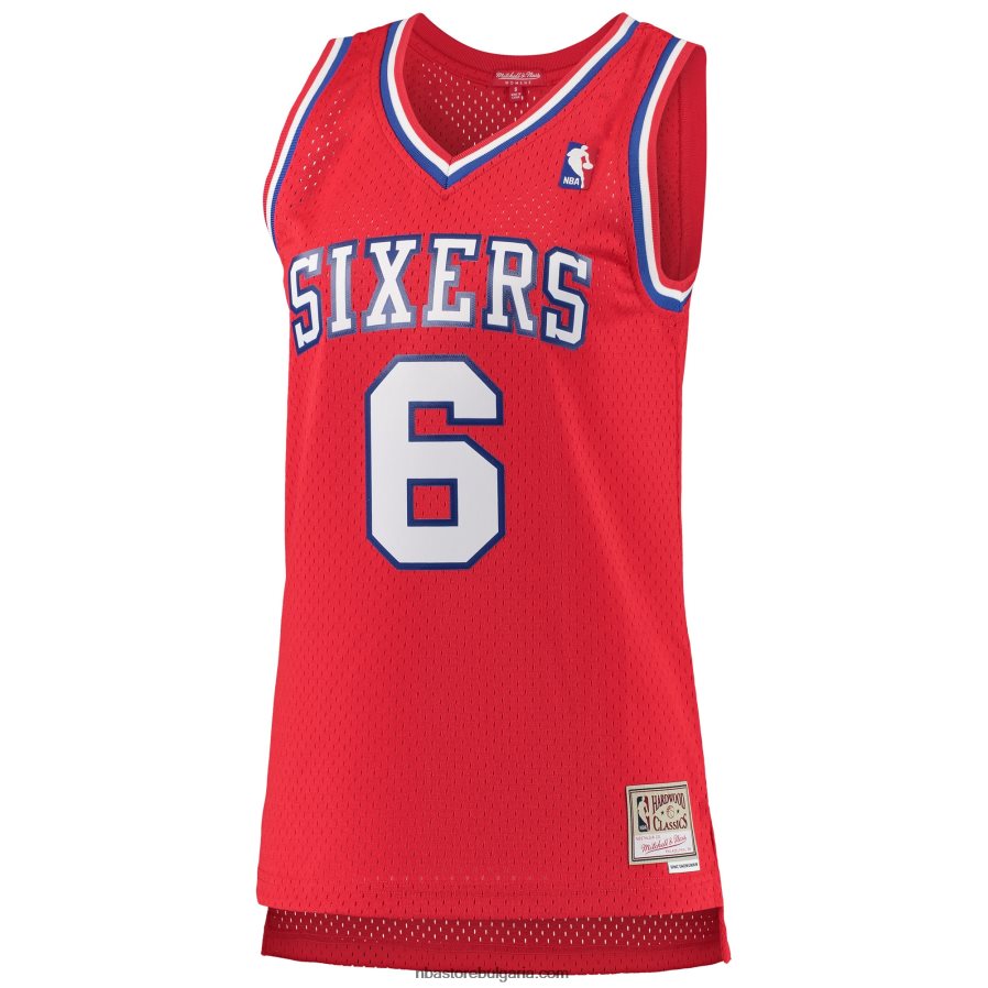 NBA JZ8F029640 philadelphia 76ers julius erving mitchell & ness red hardwood classics swingman фланелка