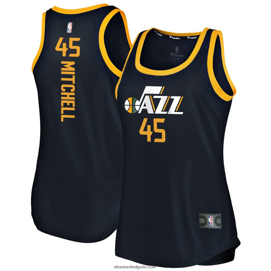NBA JZ8F0210027 Юта Джаз Донован Мичъл Фланелка за бързо прекъсване на отбора танк