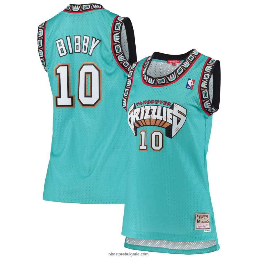 NBA JZ8F0210086 vancouver grizzlies mike bibby mitchell & ness тюркоаз твърда дървесина класика swingman фланелка