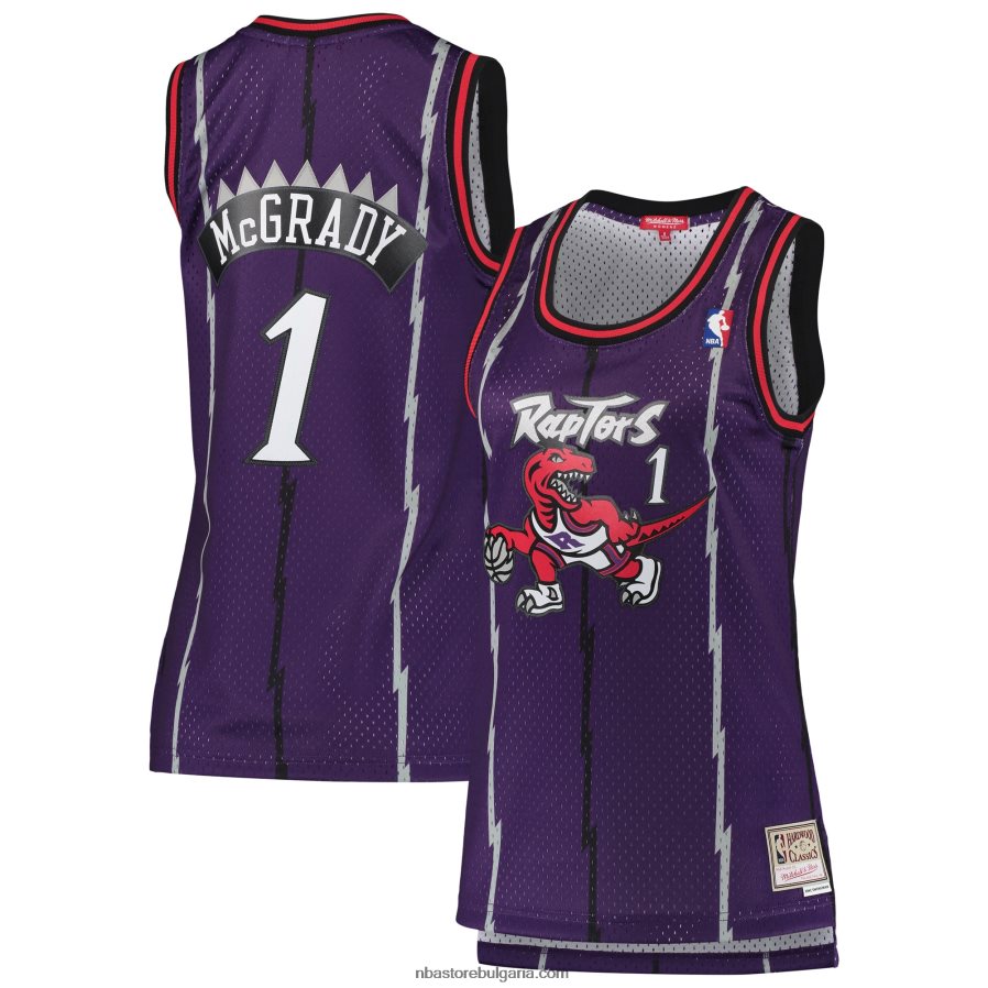 NBA JZ8F0210996 торонто раптърс трейси макгрейди мичъл и нес лилава фланелка от твърда дървесина swingman
