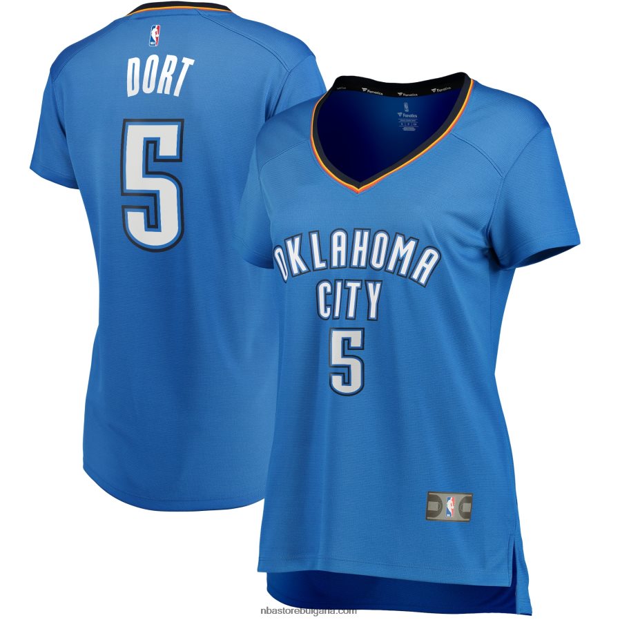 NBA JZ8F0213014 oklahoma city thunder luguentz dort blue fast break player фланелка