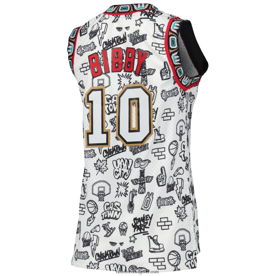 NBA JZ8F0213435 vancouver grizzlies mike bibby mitchell & ness white 1998 doodle swingman фланелка