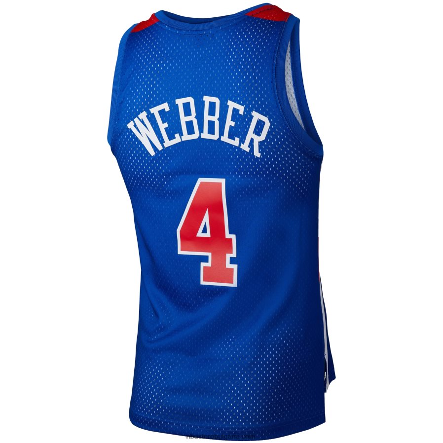 NBA JZ8F0216666 washington bullets chris webber mitchell & ness blue hardwood classics swingman фланелка