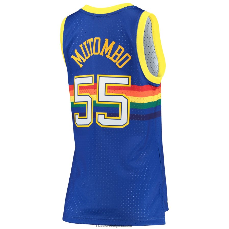 NBA JZ8F028760 denver nuggets dikembe mutombo mitchell & ness royal hardwood classics swingman фланелка