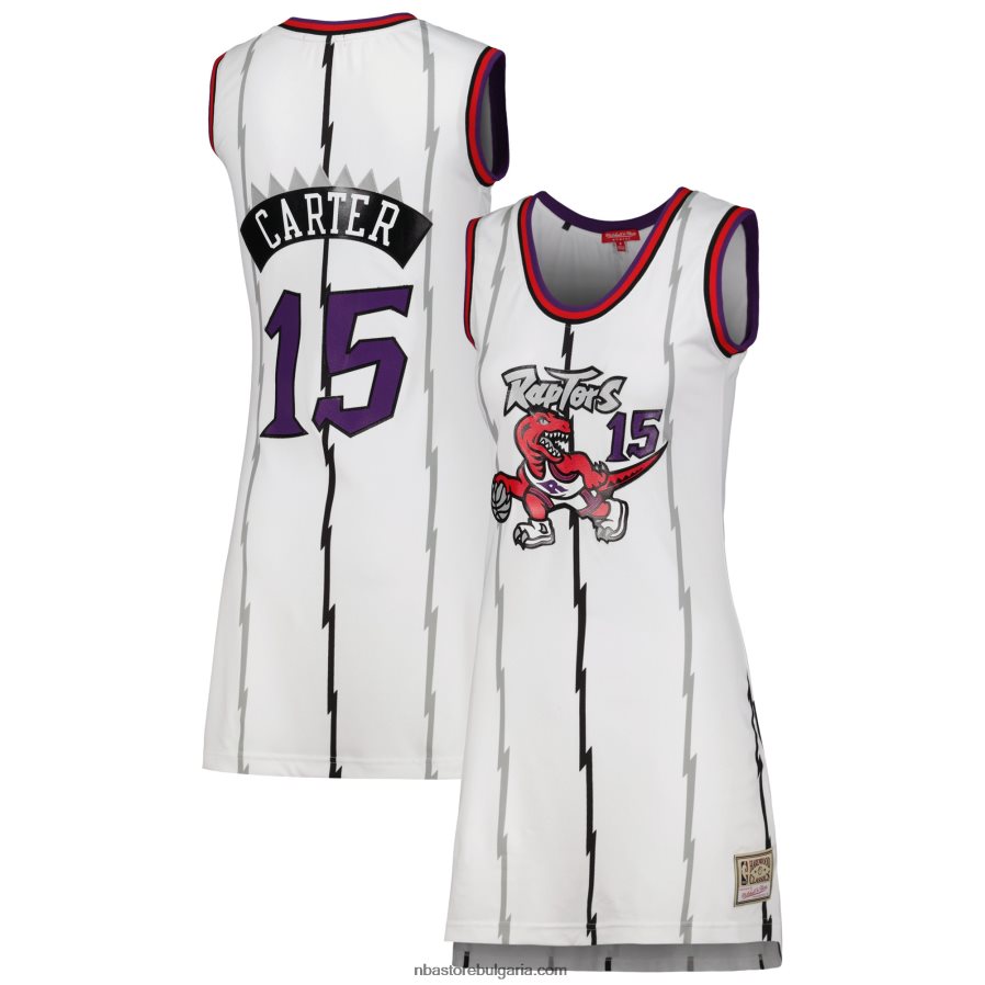 NBA JZ8F028795 торонто раптърс винс картър бяло 1998 класика от твърда дървесина име и номер рокля от фланелка на играч