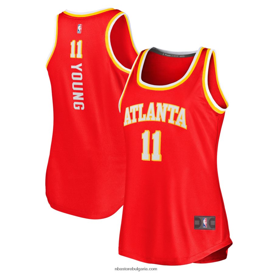 NBA JZ8F028801 атланта хоукс трей млада червена фланелка за бърз брейк