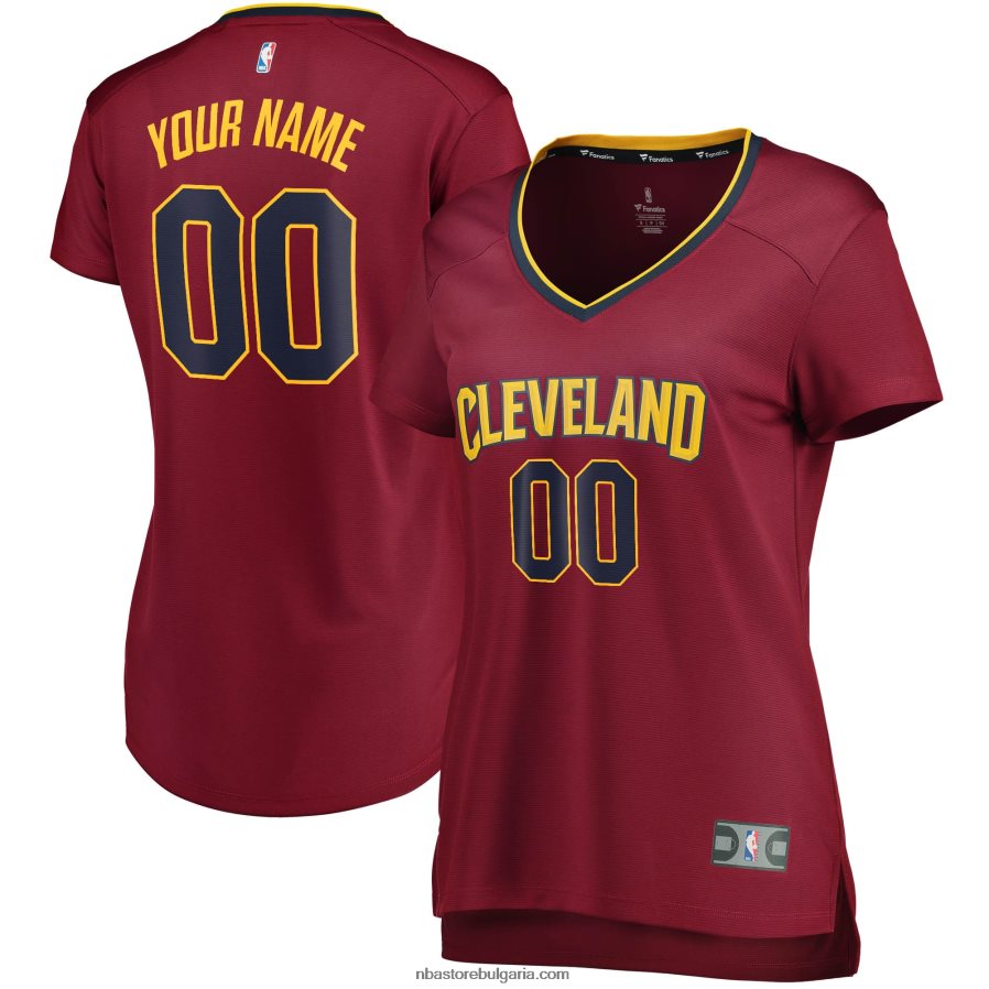 NBA JZ8F028875 cleveland cavaliers wine fast break персонализирана фланелка
