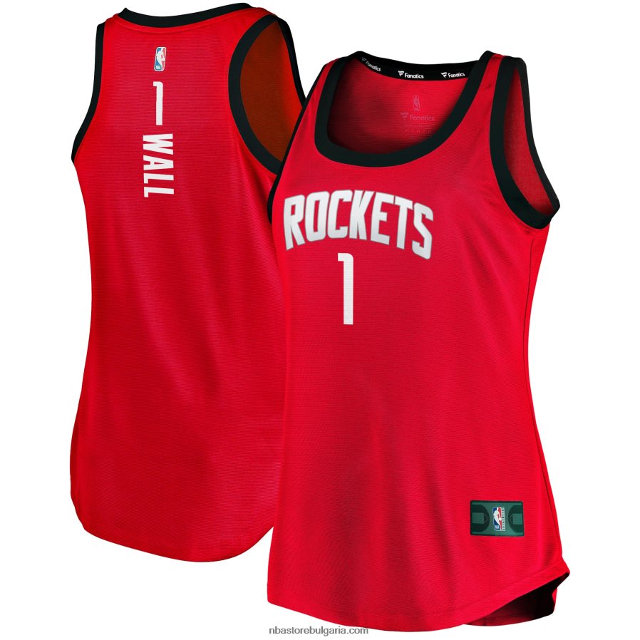 NBA JZ8F029923 хюстън рокетс джон уол червен фланелка с танк за бързо пробива