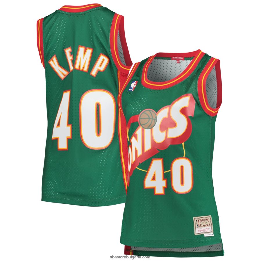 NBA JZ8F029958 seattle supersonics shawn kemp mitchell & ness green hardwood classics swingman фланелка