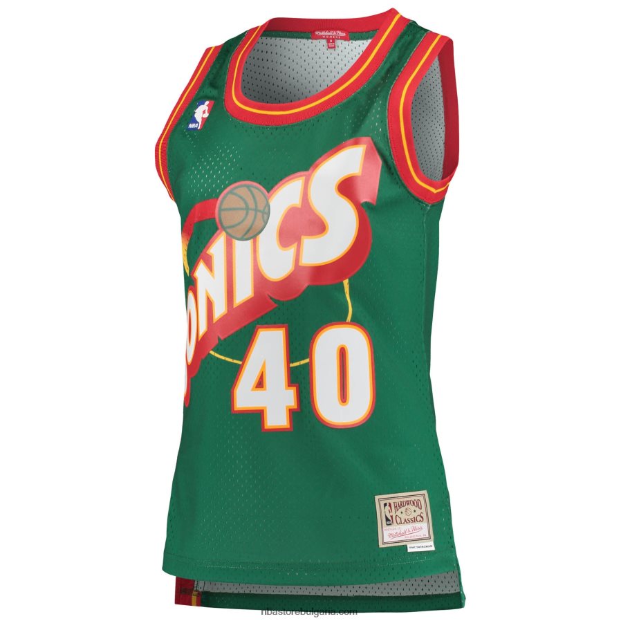 NBA JZ8F029958 seattle supersonics shawn kemp mitchell & ness green hardwood classics swingman фланелка