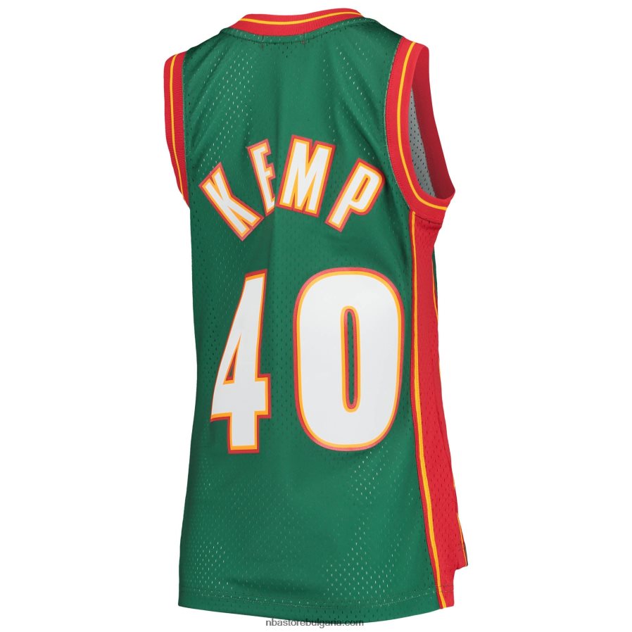 NBA JZ8F029958 seattle supersonics shawn kemp mitchell & ness green hardwood classics swingman фланелка