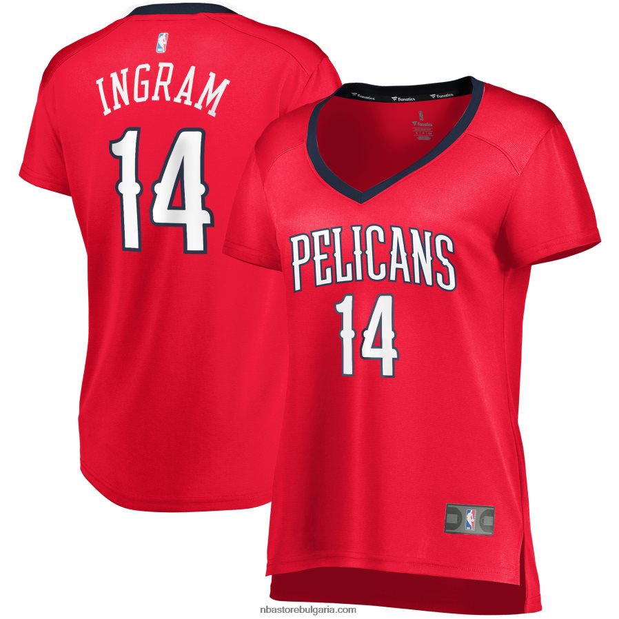 NBA JZ8F0210453 New Orleans Pelicans Brandon Ingram red fast break реплика на фланелка