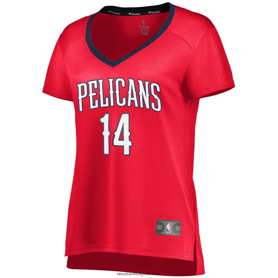 NBA JZ8F0210453 New Orleans Pelicans Brandon Ingram red fast break реплика на фланелка