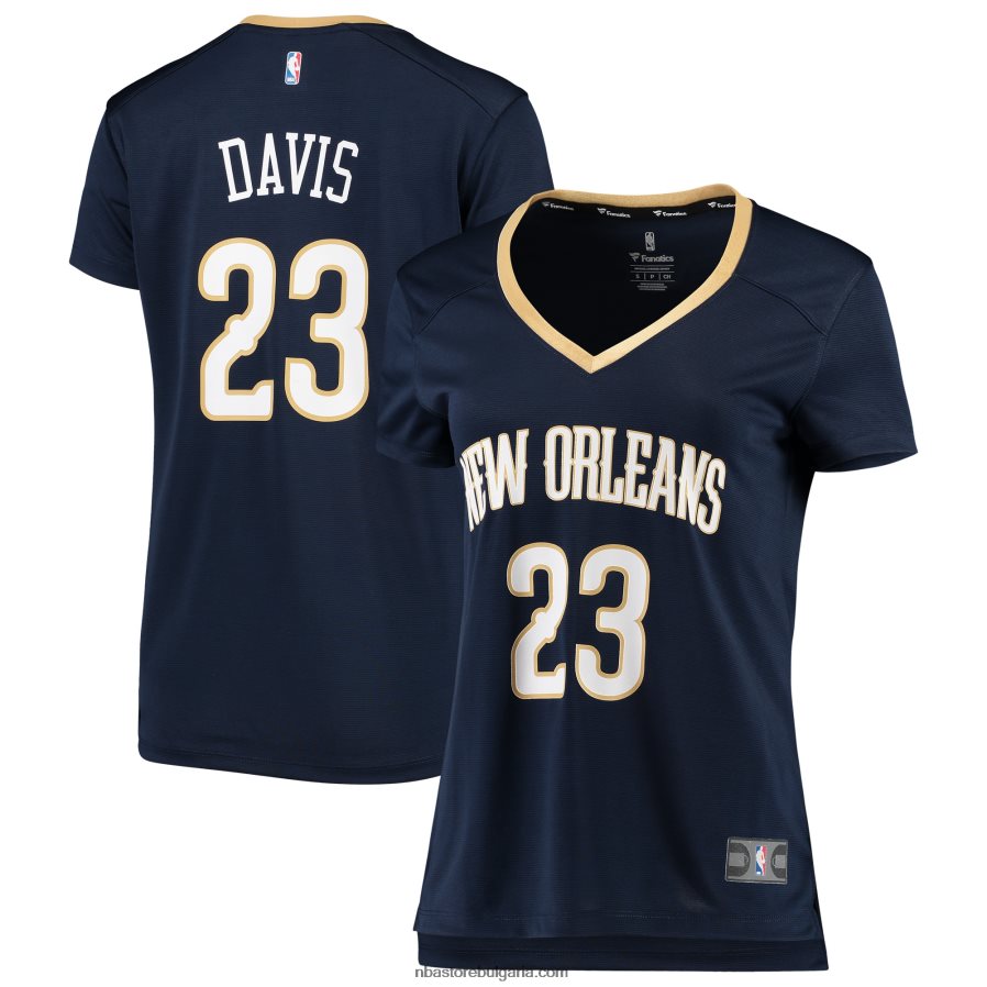 NBA JZ8F0215733 Ню Орлиънс Пеликанс Антъни Дейвис флотска реплика на фланелка за бързо прекъсване