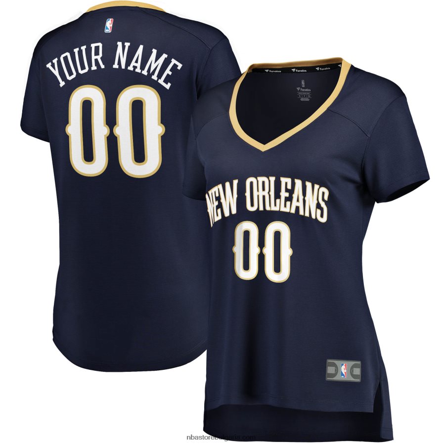 NBA JZ8F029017 new orleans pelicans navy fast break персонализирана фланелка