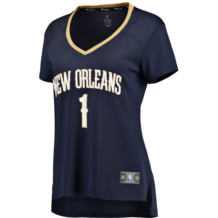 NBA JZ8F029775 new orleans pelicans zion williamson navy fast break реплика на фланелка