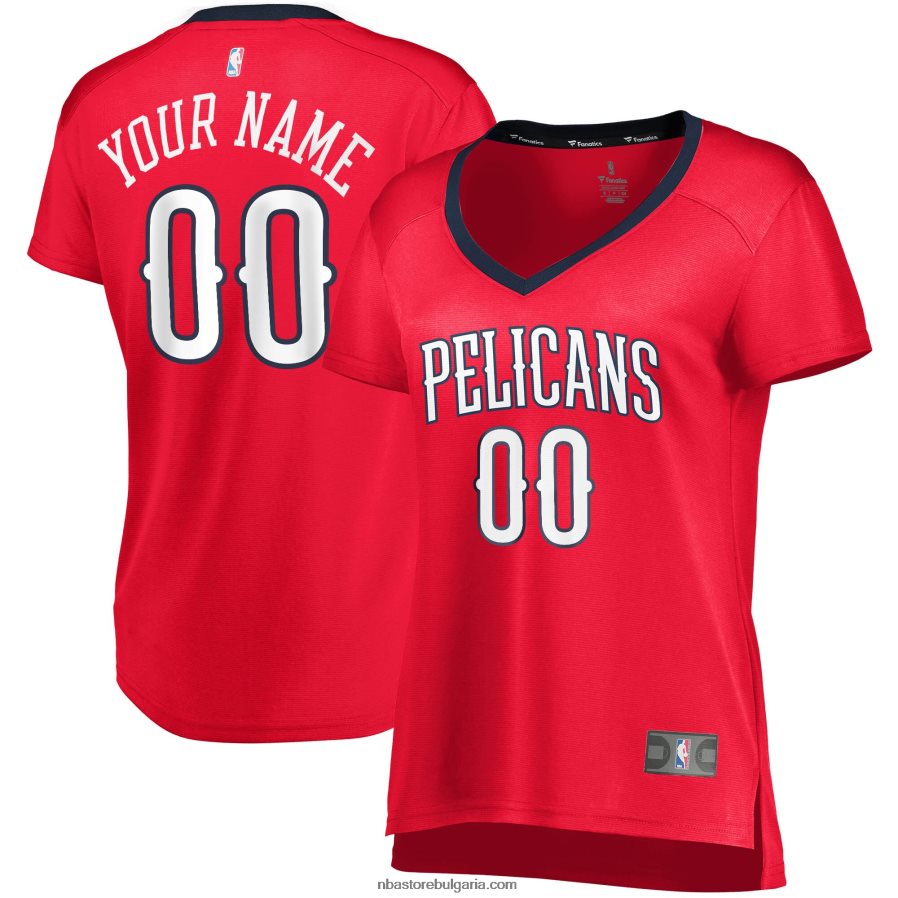 NBA JZ8F029955 New Orleans Pelicans Red Fast Break реплика на фланелка по поръчка