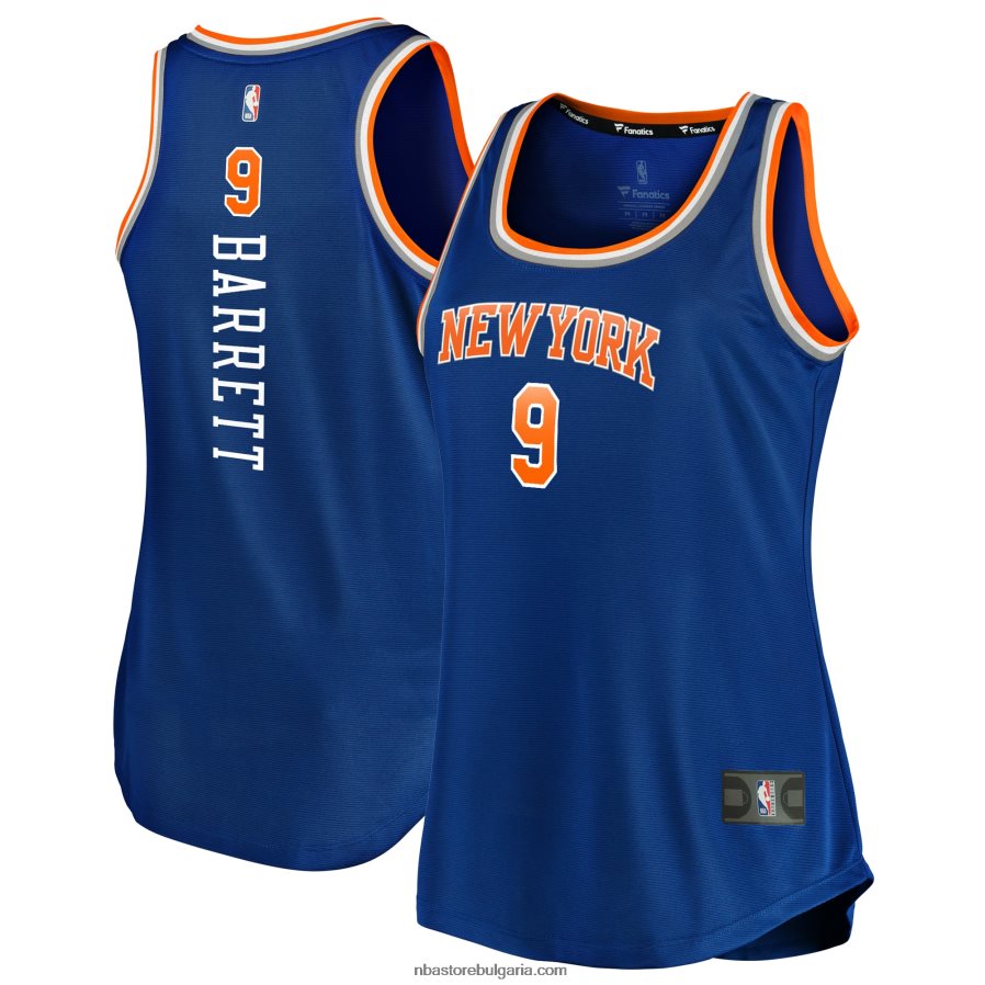 NBA JZ8F029776 new york knicks rj barrett blue fast break team фланелка с танк