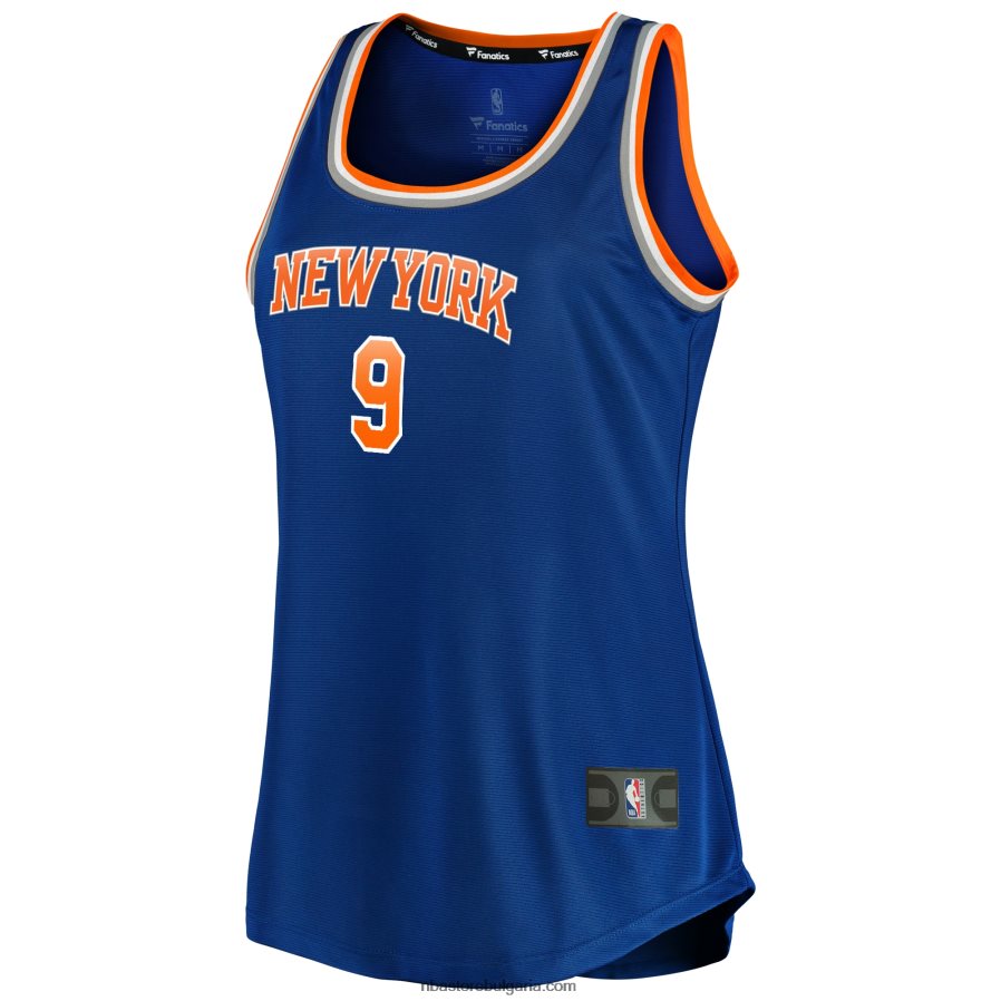 NBA JZ8F029776 new york knicks rj barrett blue fast break team фланелка с танк