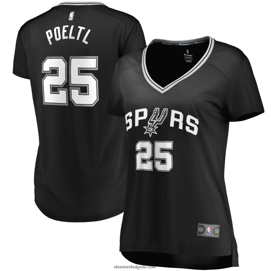 NBA JZ8F0213459 сан антонио спърс якоб поелтл бяла фланелка за бърз брейк реплика на играч