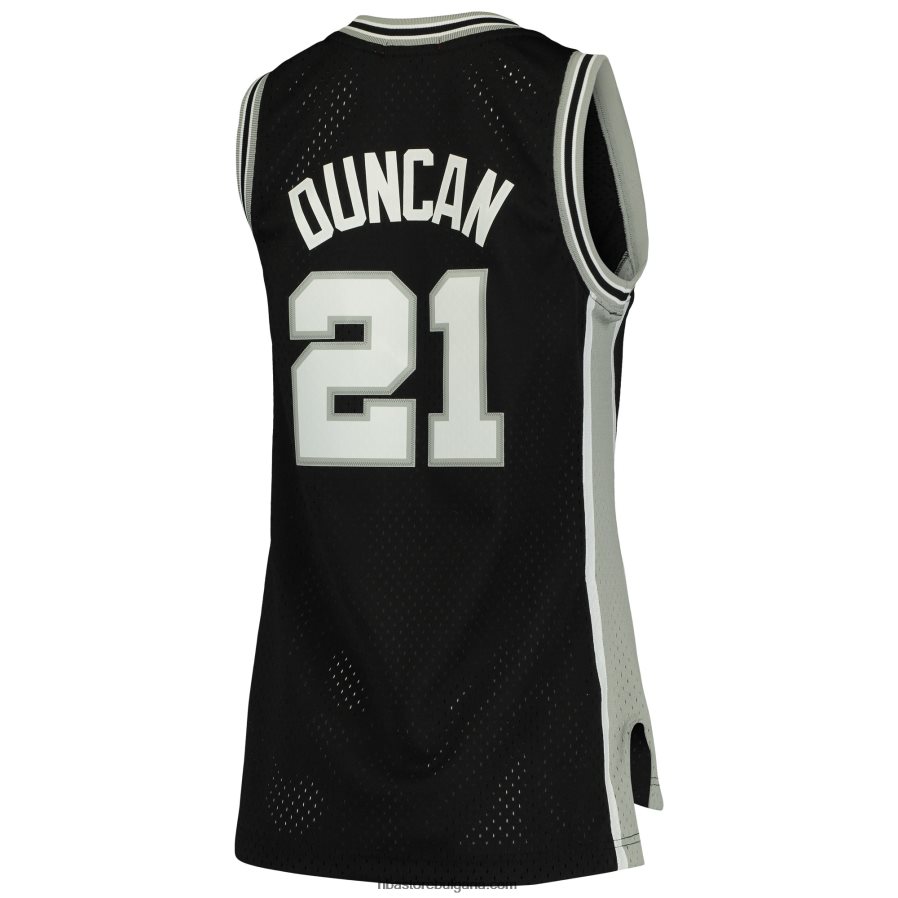 NBA JZ8F029806 san antonio spurs tim duncan mitchell & ness black hardwood classics swingman фланелка