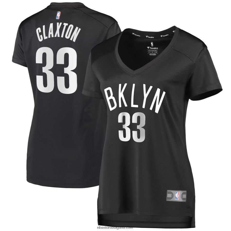NBA JZ8F0210358 бруклин нетс николас клакстън charcoal fast break играч фланелка