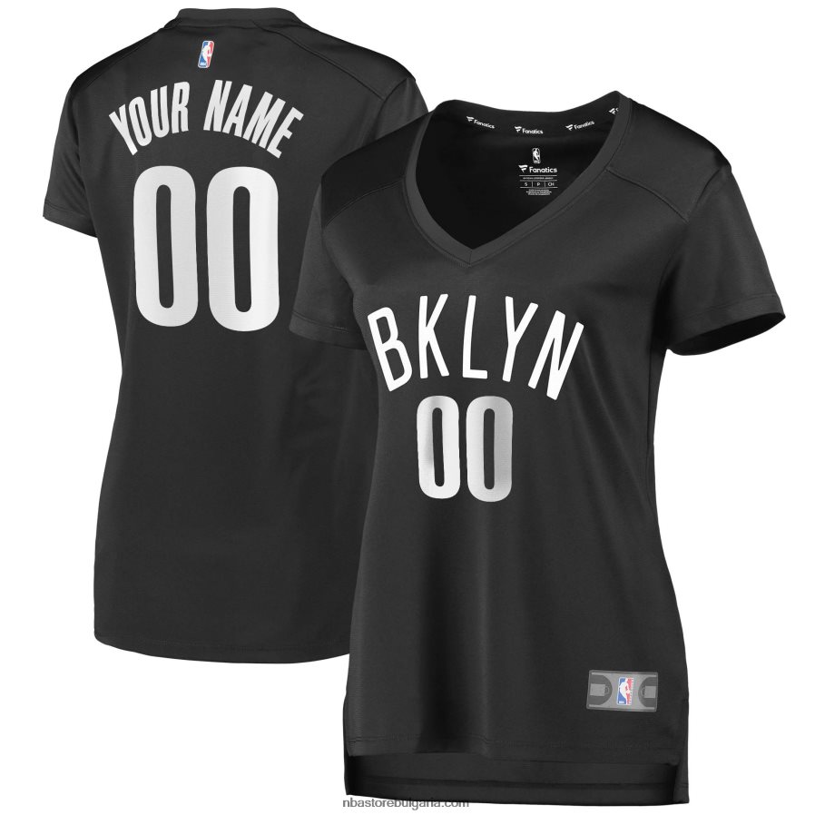 NBA JZ8F029644 brooklyn nets charcoal fast break реплика по поръчка на фланелка
