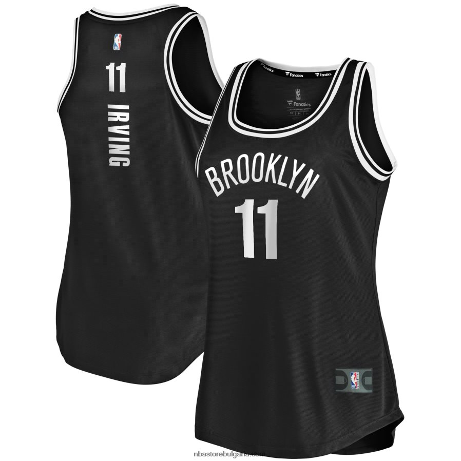 NBA JZ8F029866 Бруклин Нетс Кайри Ървинг черна фланелка за бърз брейк