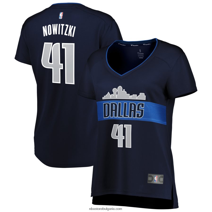NBA JZ8F029523 dalas mavericks dirk nowitzki navy fast break реплика на фланелка