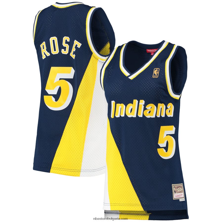 NBA JZ8F0210504 индиана пейсърс jalen rose mitchell & ness navy hardwood classics swingman фланелка