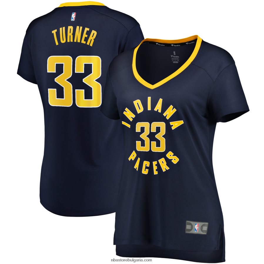 NBA JZ8F0212827 Индиана Пейсърс Майлс Търнър флот реплика на играч за бързо прекъсване фланелка