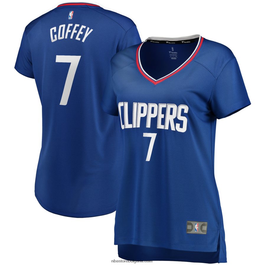 NBA JZ8F0214011 la clippers amir coffey royal fast break реплика на фланелка на играч