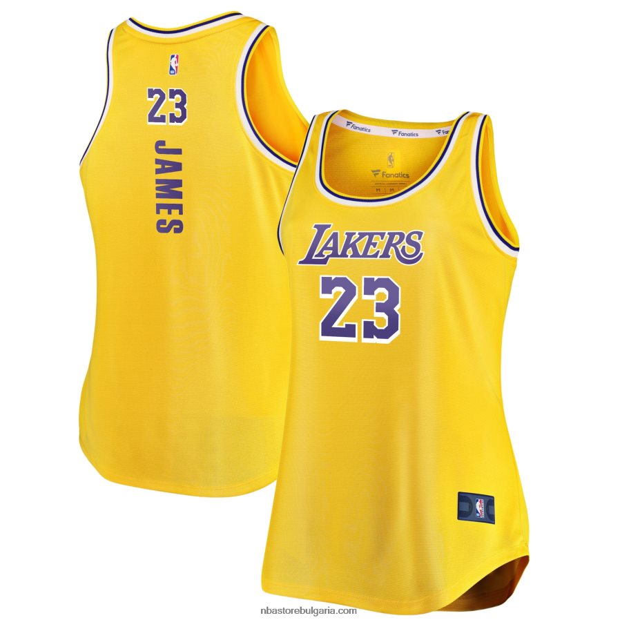 NBA JZ8F029611 лос анджелис лейкърс леброн джеймс голд фланелка за бърз брейк