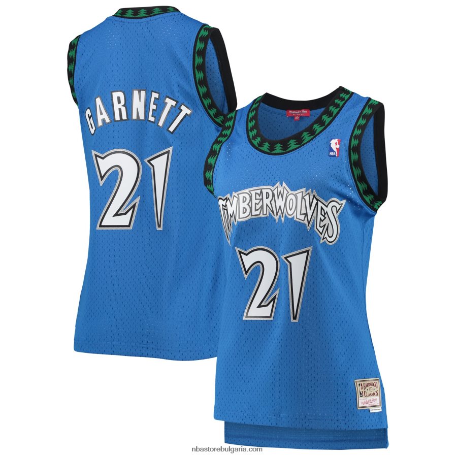 NBA JZ8F0210017 минесота тимбъруулвс кевин гарнет мичъл и нес синя твърда дървесина класика swingman фланелка