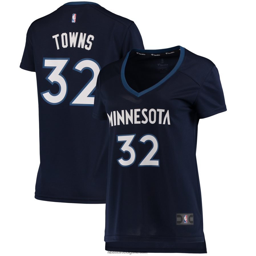 NBA JZ8F0211368 Минесота Тимбъруулвс Карл-Антъни Таунс флотска реплика на фланелка за бързо прекъсване