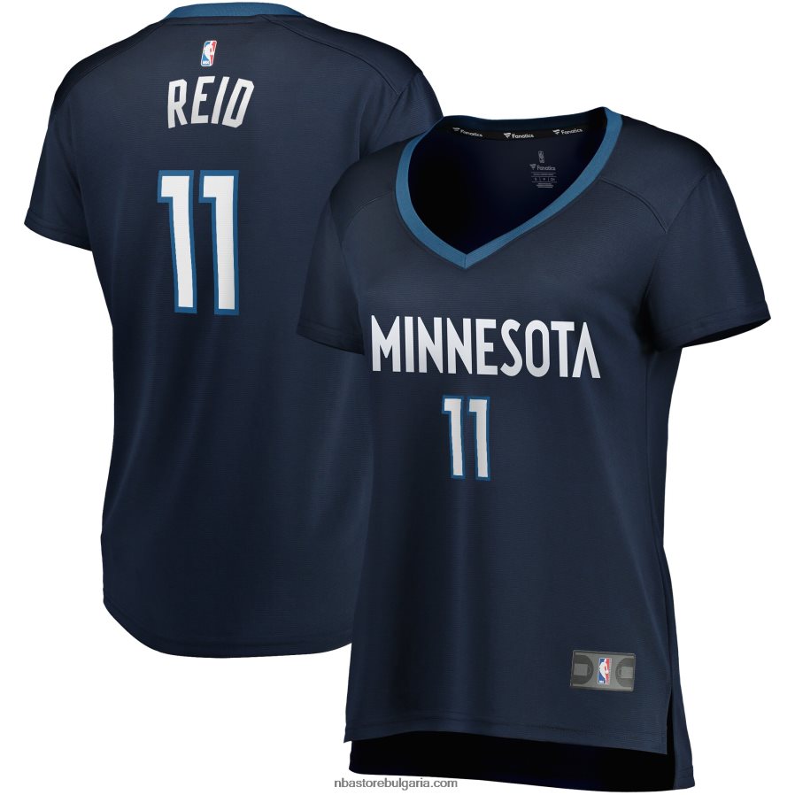 NBA JZ8F0211705 минесота тимбърулвс naz reid navy fast break копие на фланелка на играч