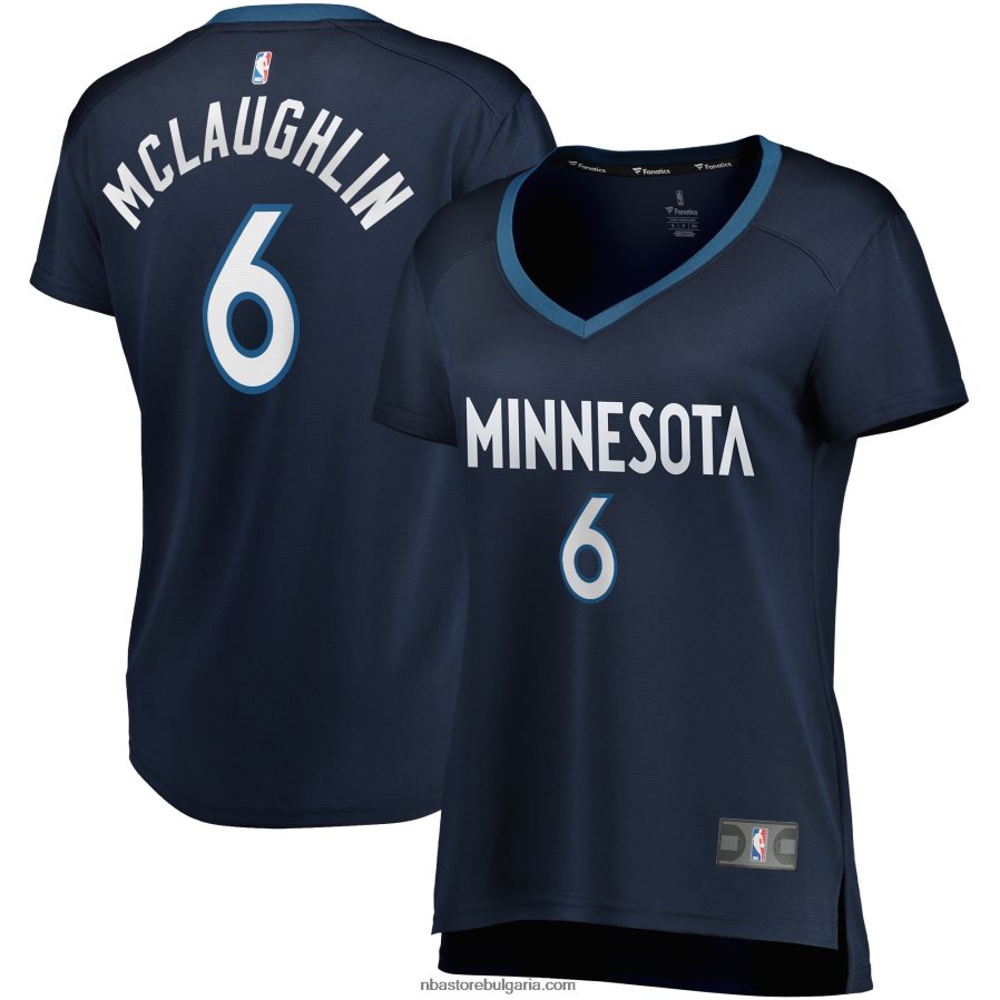 NBA JZ8F0213091 Минесота тимбъруулвс Джордан Маклафлин флотска фланелка на играч за бързо прекъсване