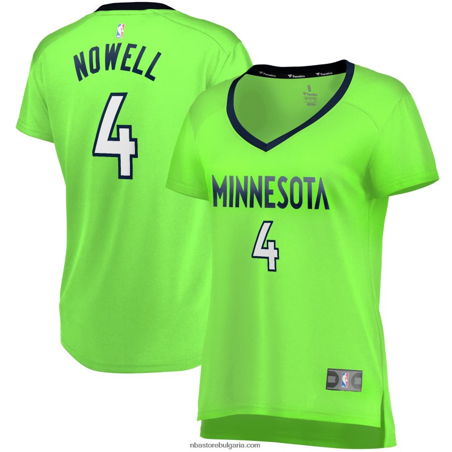 NBA JZ8F0213442 минесота тимбърулвс джейлън ноуел грийн реплика на фланелка за бързо прекъсване