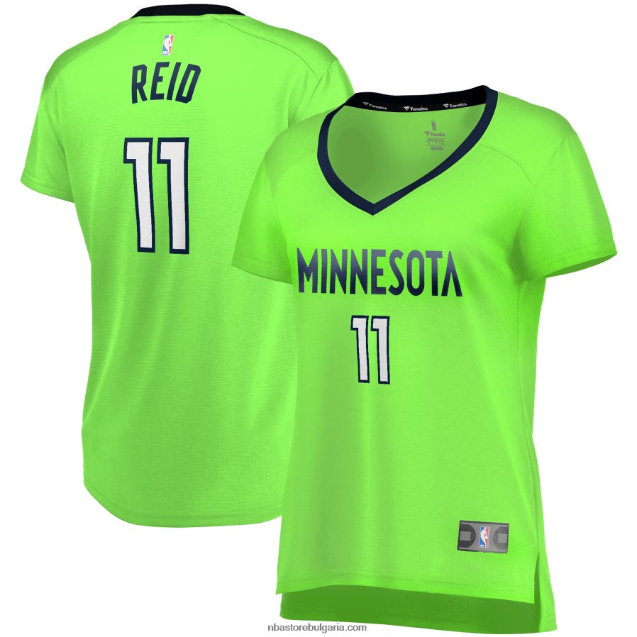 NBA JZ8F0213465 Минесота тимбърулвс naz reid green fast break реплика на фланелка