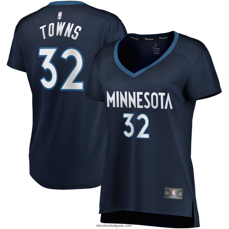 NBA JZ8F0213624 Минесота Тимбъруулвс Карл-Антъни Таунс флотска реплика на фланелка за бърз брейк
