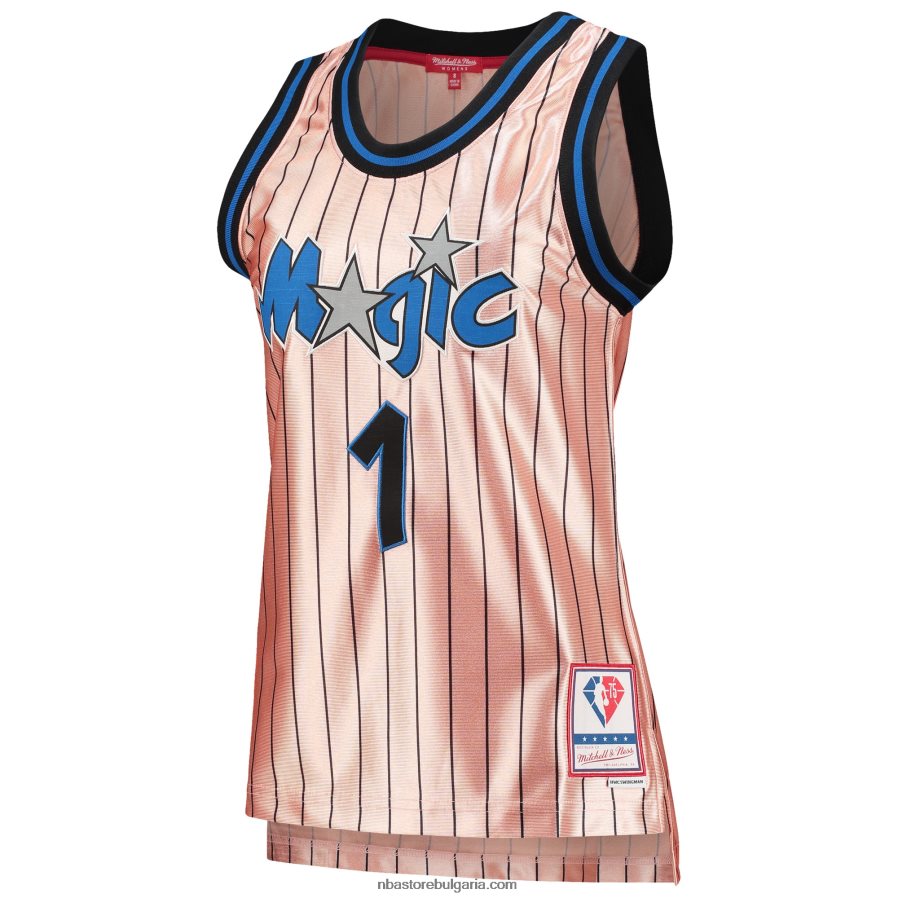 NBA JZ8F0210157 orlando magic penny hardaway mitchell & ness розово 75th юбилей розово злато 1993 swingman фланелка