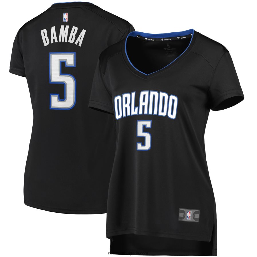 NBA JZ8F0213471 orlando magic mohamed bamba black 2019 fast break реплика на фланелка на играч