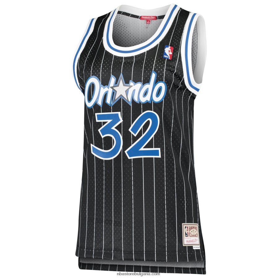 NBA JZ8F029688 orlando magic shaquille o\'neal mitchell & ness black hardwood classics swingman фланелка