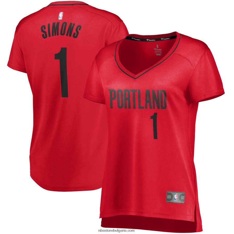 NBA JZ8F0211187 портланд трейл блейзърс анферни симънс червена фланелка на играч за бързо прекъсване