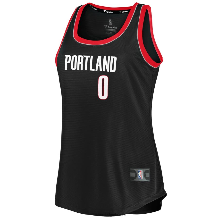 NBA JZ8F029304 portland trail blazers damian lillard black fast break потник фланелка